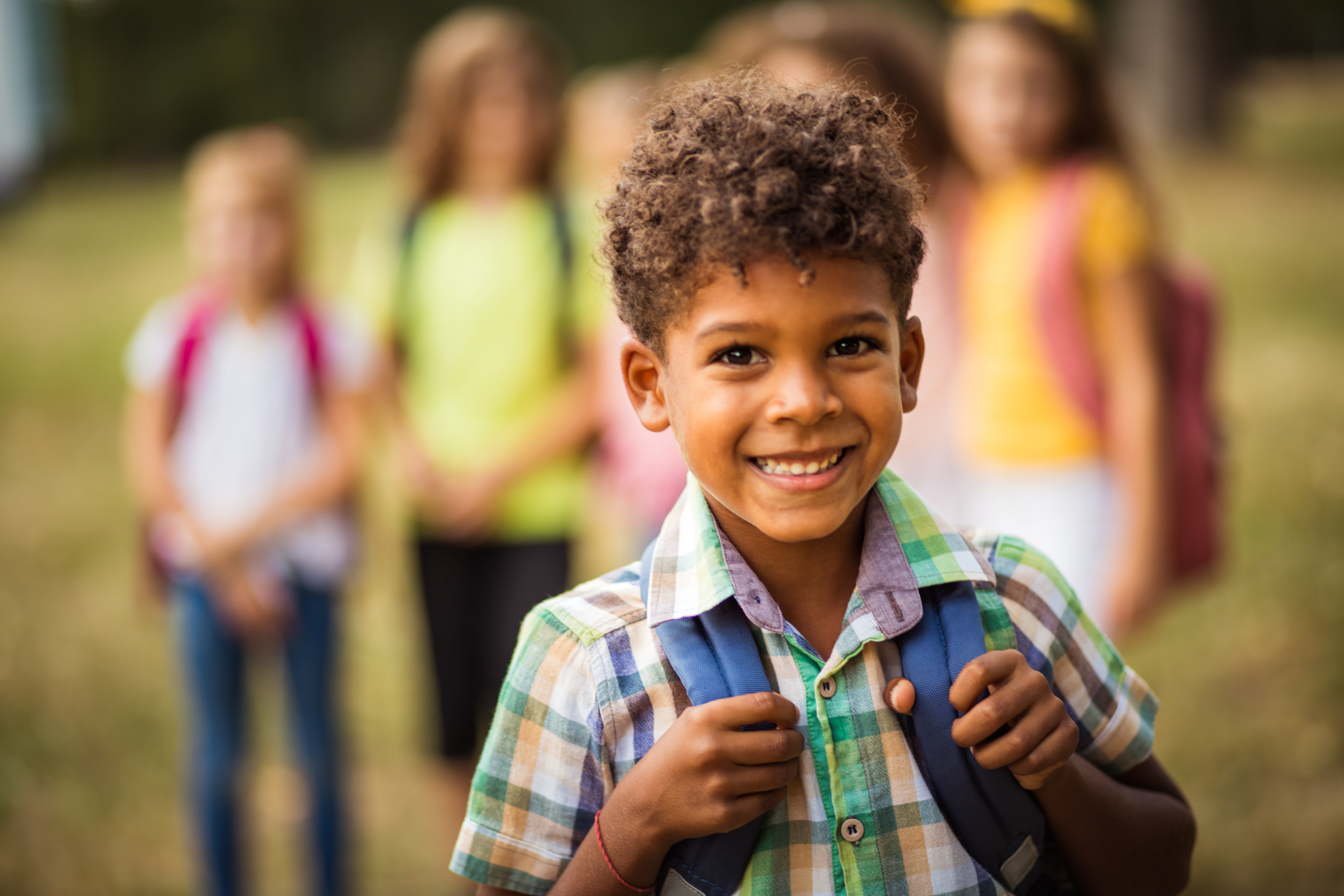 Boy with backpack