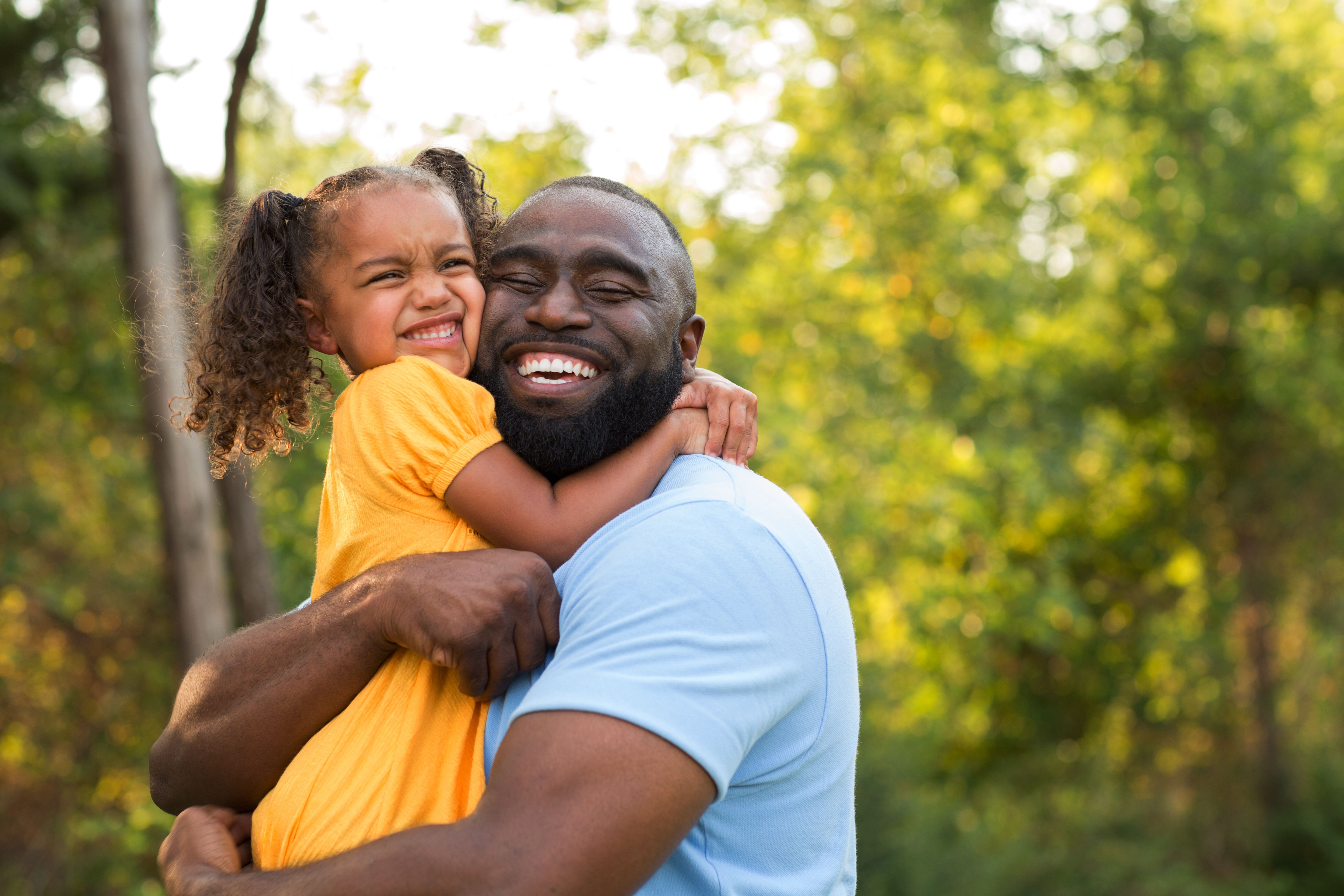 Dad and daughter playing