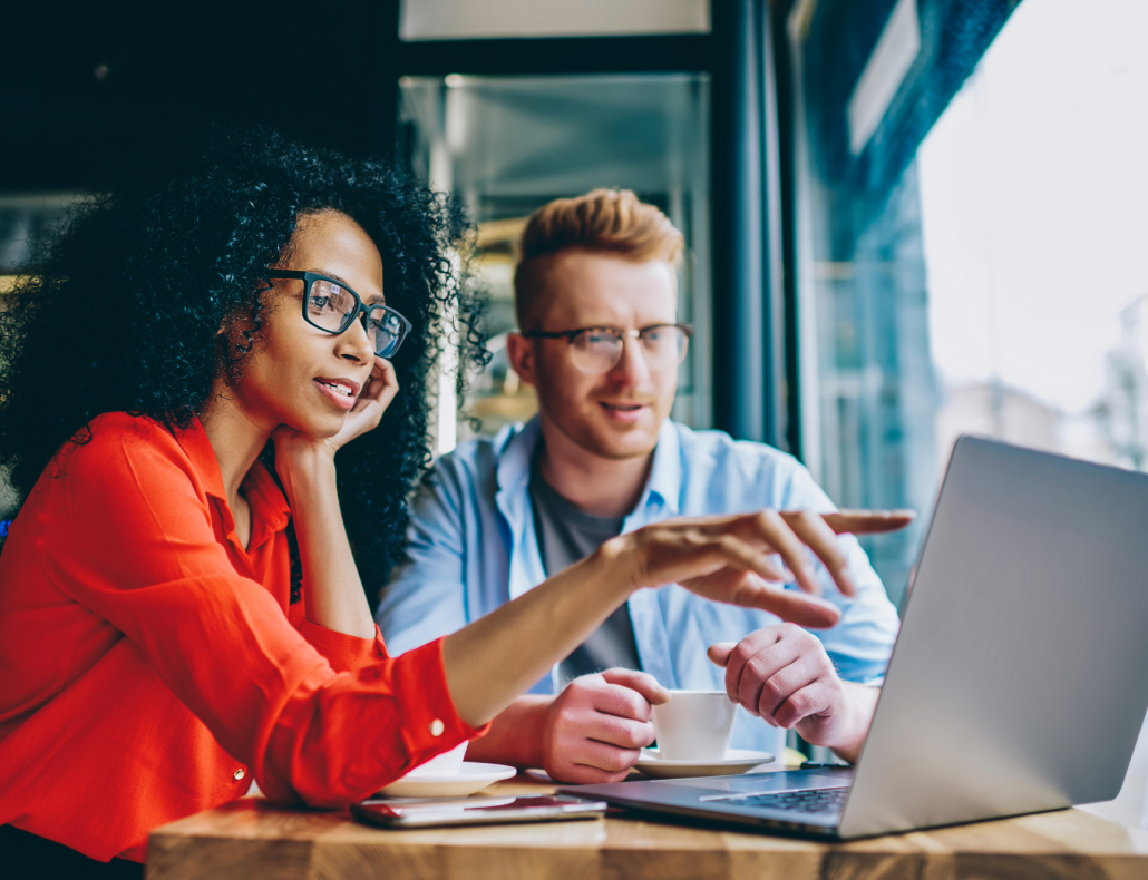 Man and woman at computer